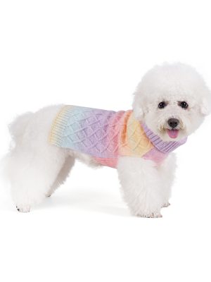 Colorful Rainbow Dog Sweater for Small Dogs